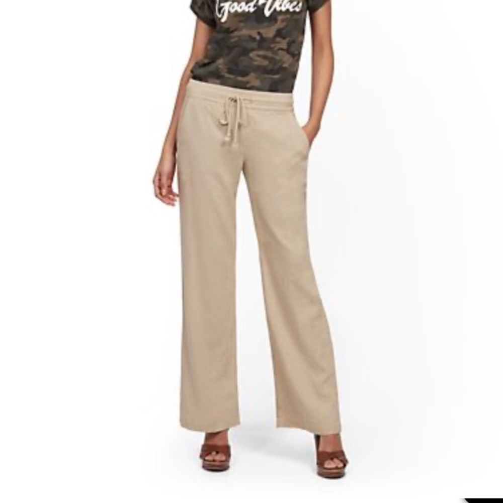 Wide leg linen pants